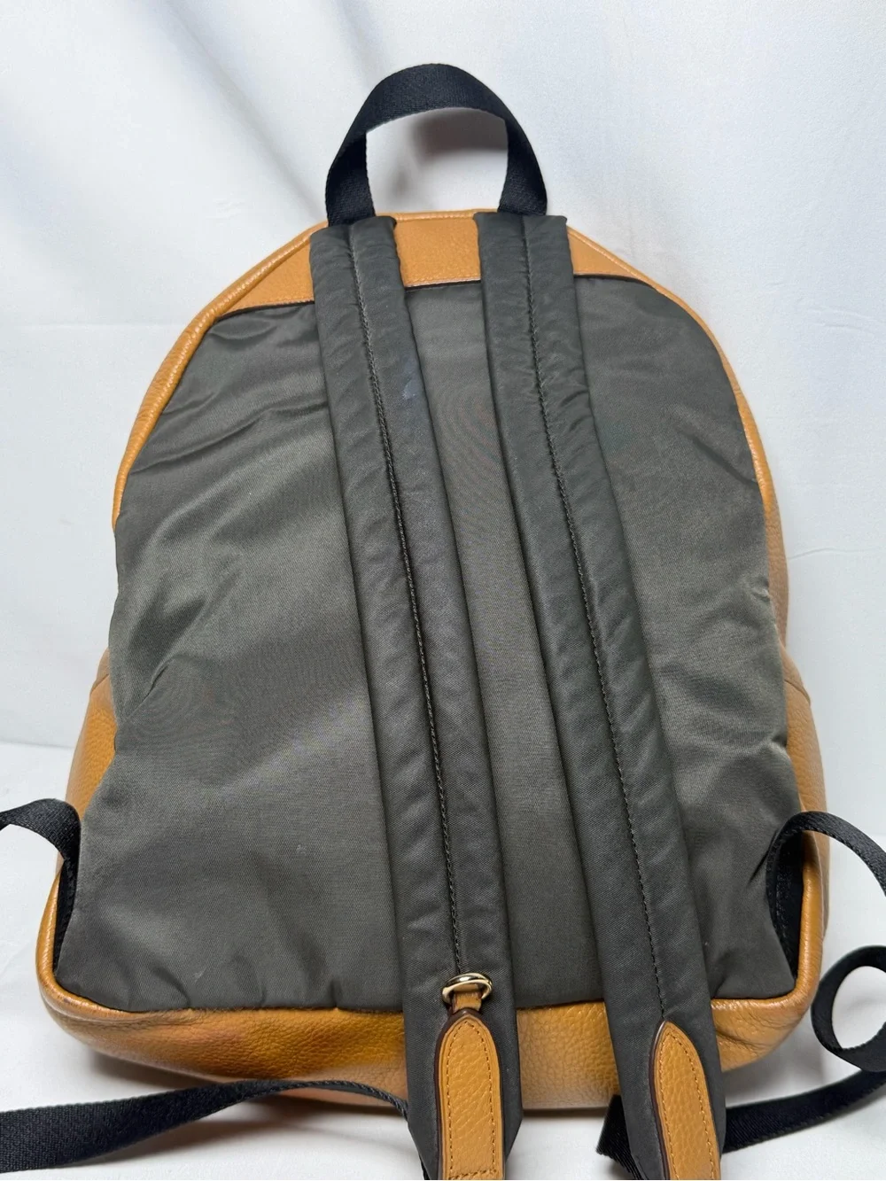 Coach Pebbled Leather Backpack in Tan Brown with Gold Hardware